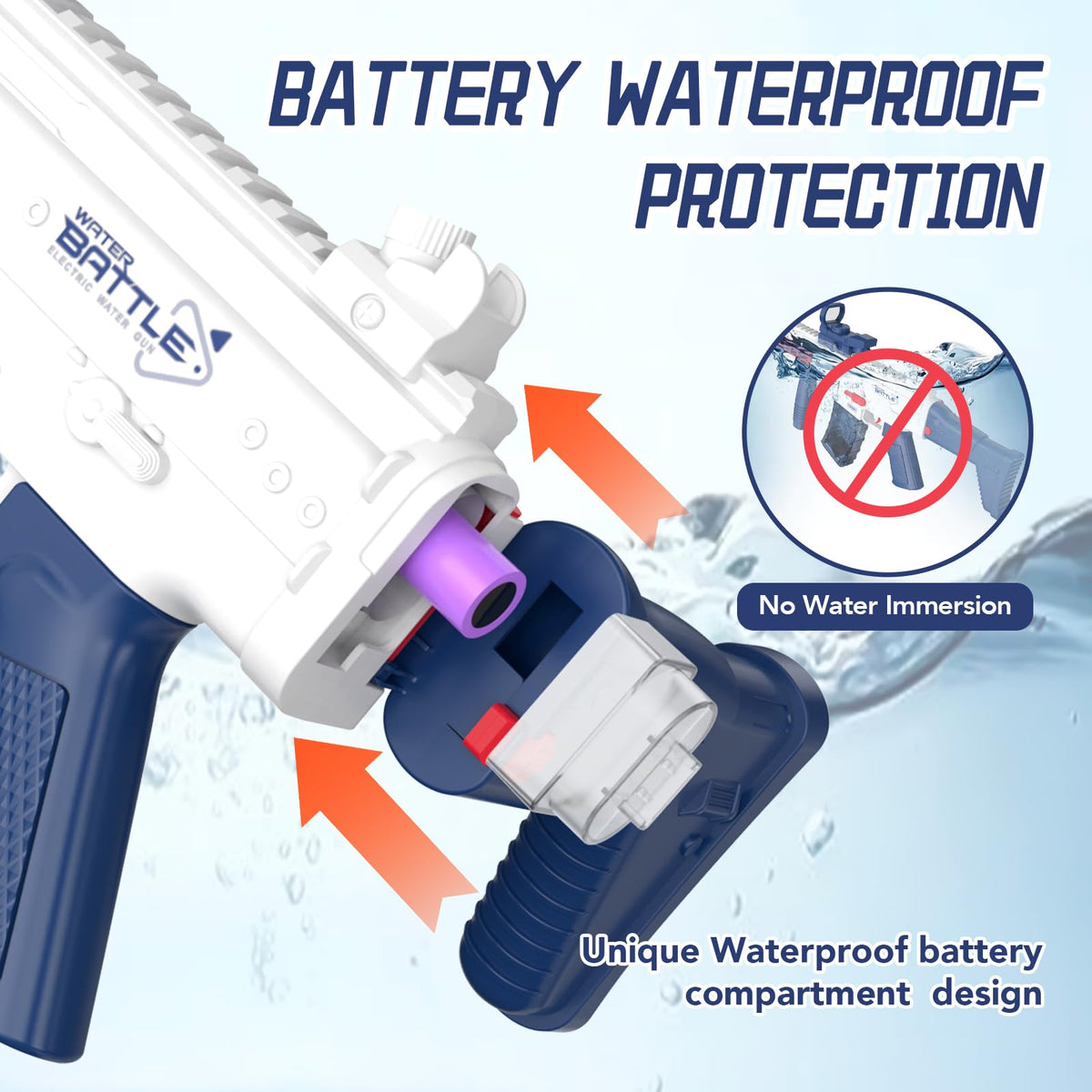 Hugeway water gun dual tanks keep water flowing through rounds