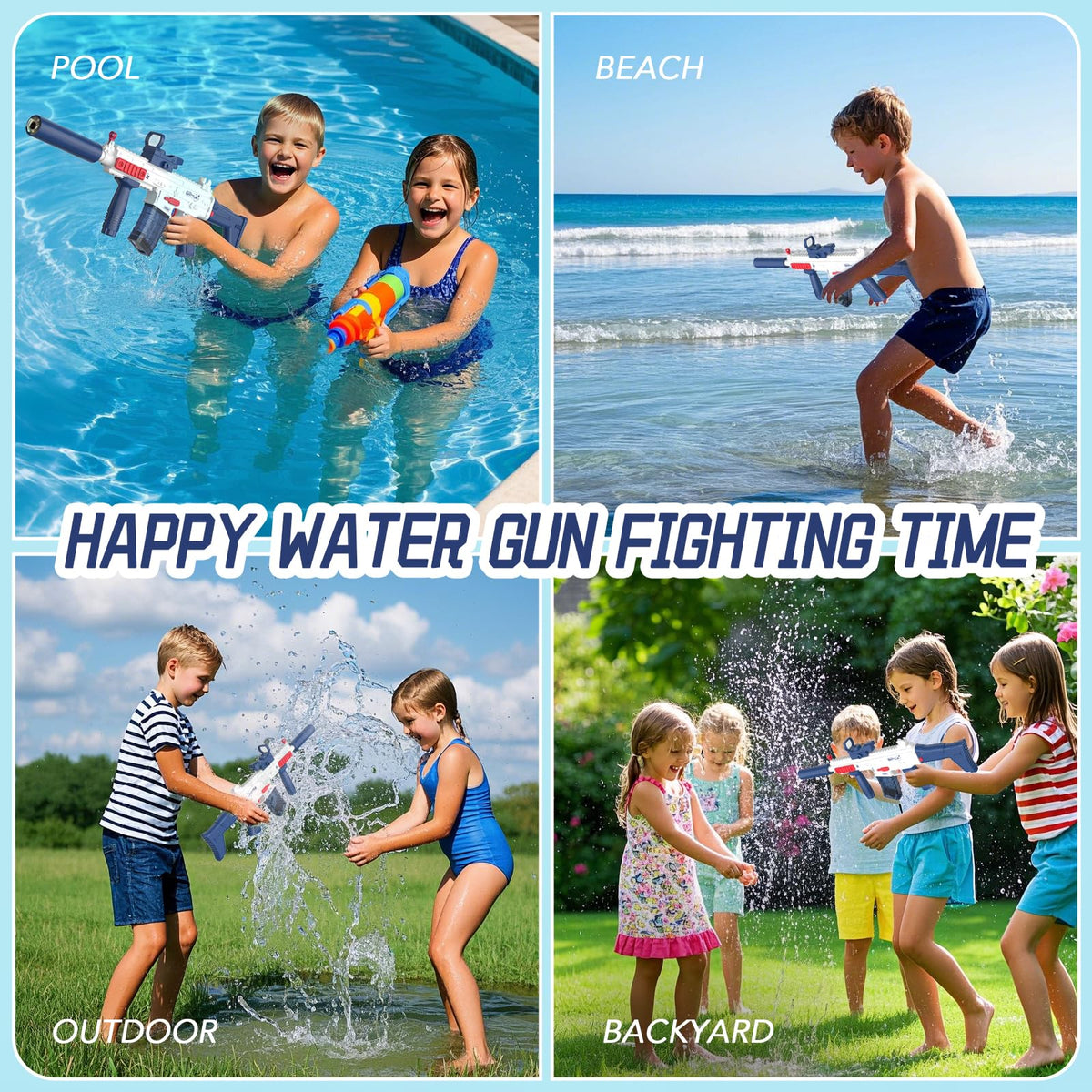 Hugeway water gun LED effects enhance daytime and nighttime play