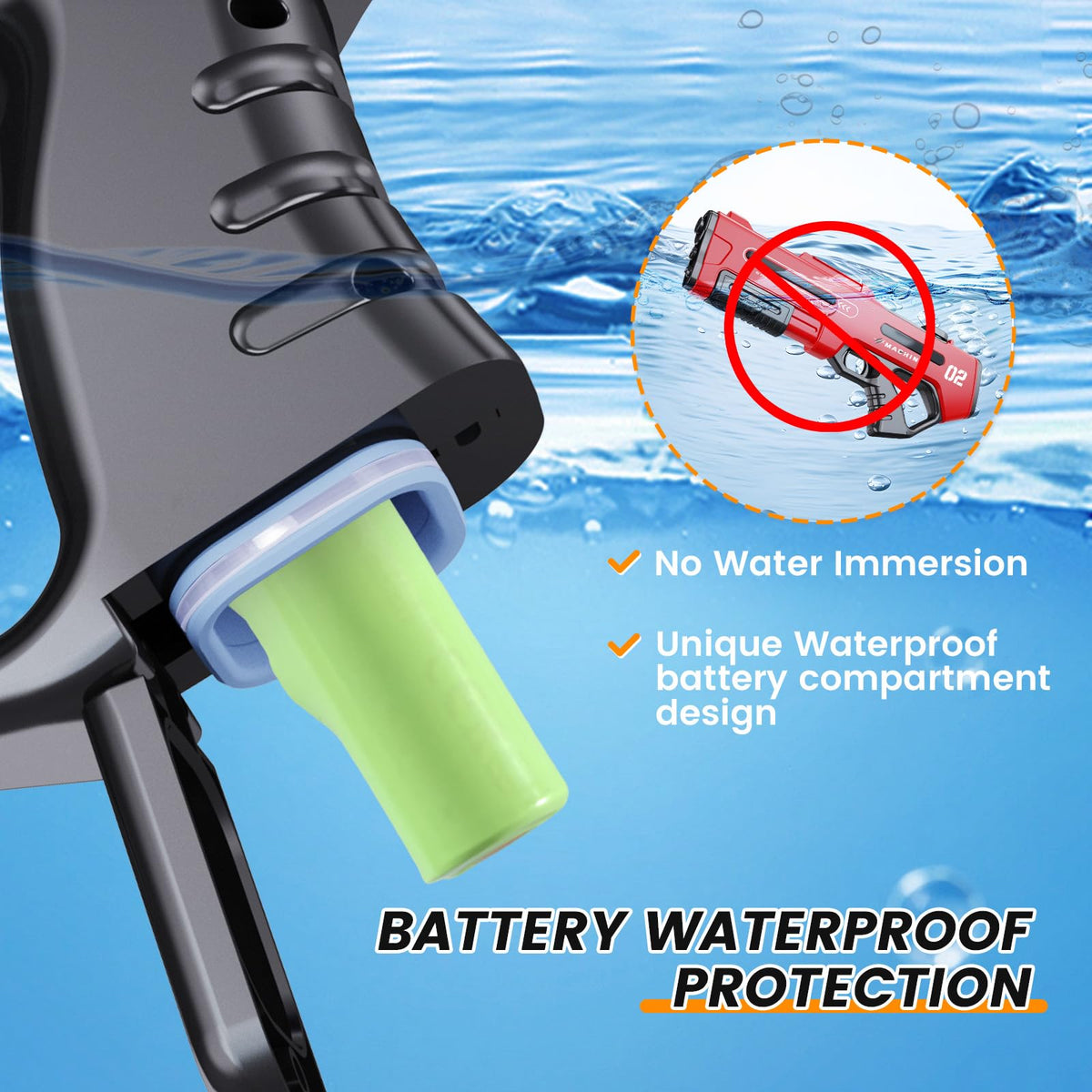 Hugeway dual-battery setup supports extended play with less frequent recharges.