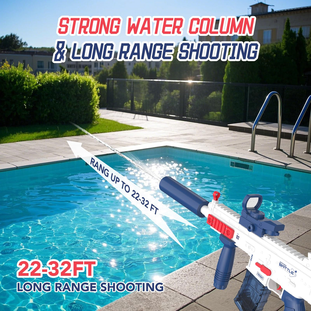 Hugeway water gun with two batteries ensures longer outdoor sessions