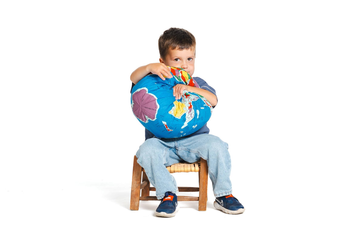 Hugg-A-Planet Classic Political Earth colorful palette supports engaging display and imagination.