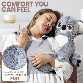 Weighted plush Noa rests on laps for a soothing, secure hug.