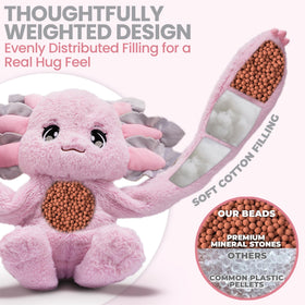 Huggle Healers Ula Axolotl as a bedtime companion for relaxing evenings