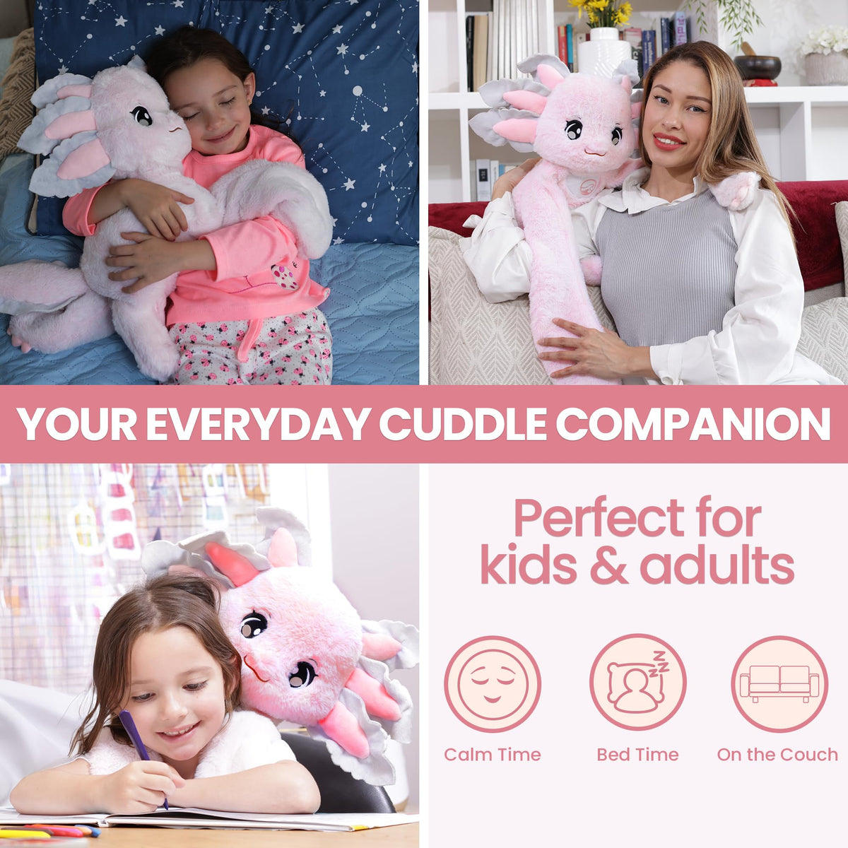 Huggle Healers Ula Axolotl durable construction for daily cuddles