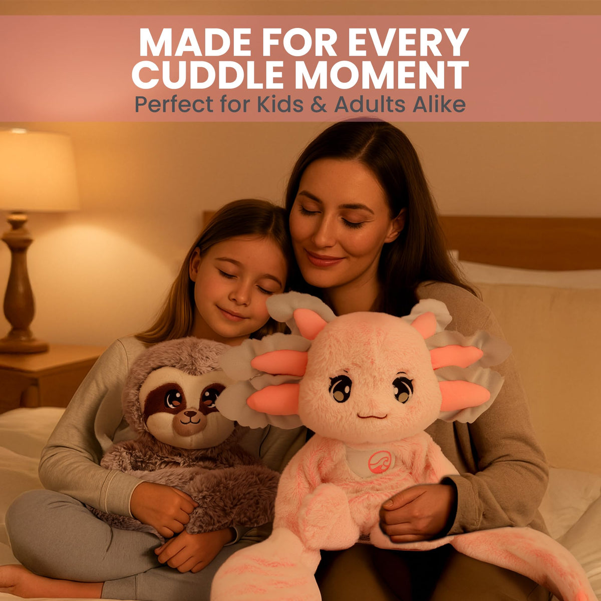 Huggle Healers Ula Axolotl easy care features for busy households
