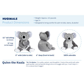 HUGIMALS Quinn Koala fabric-detail highlights soft premium plush