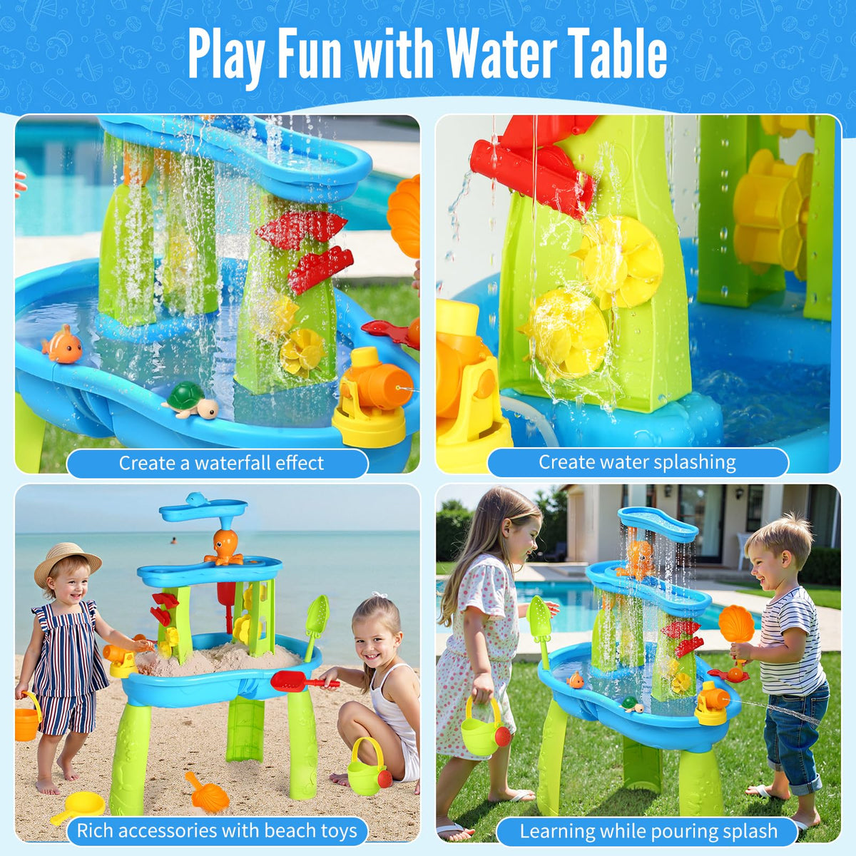 Hugut water table accessories including watering can and boats spark imaginative exploration.