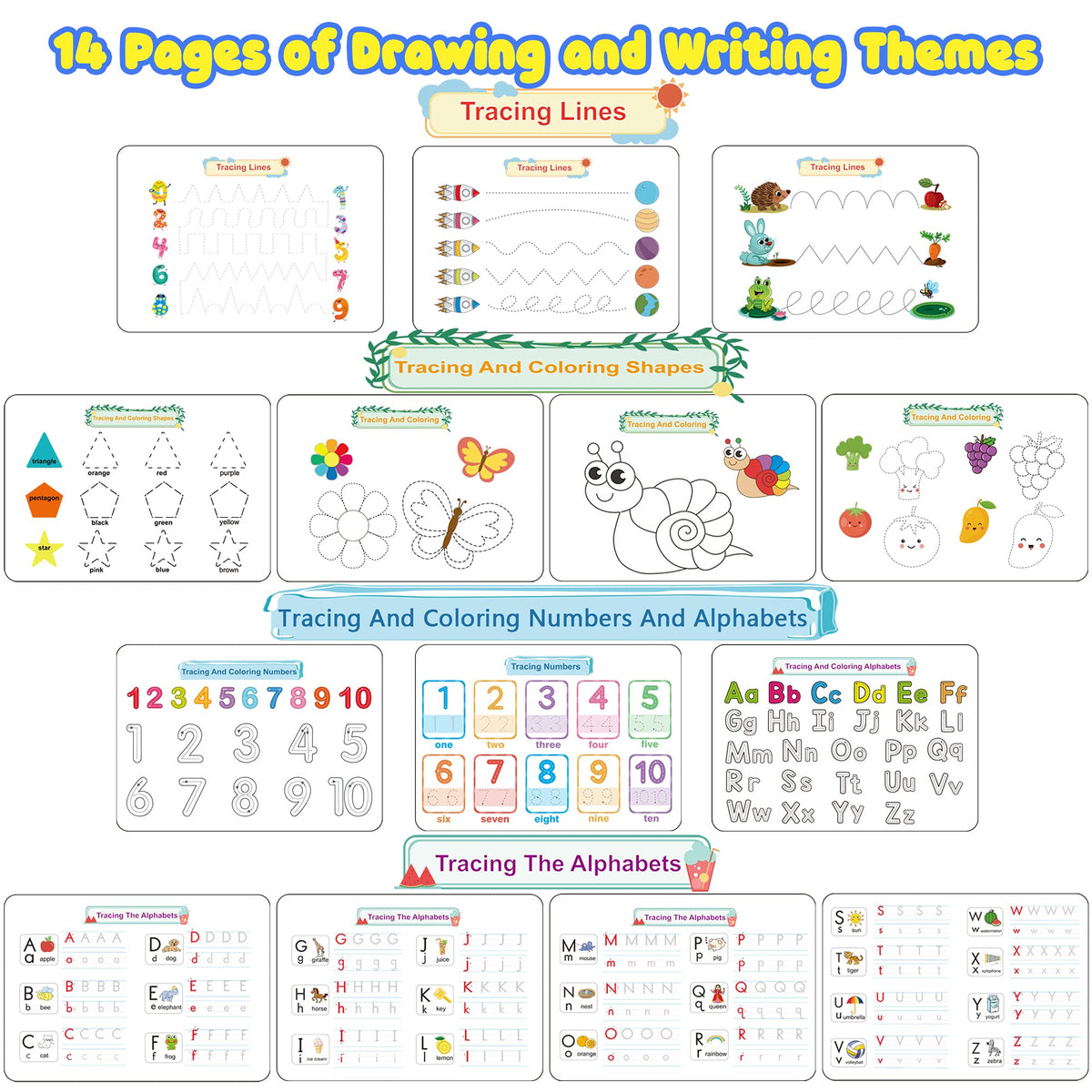 Huijing Busy Book drawing pages support tracing and writing with colored pens
