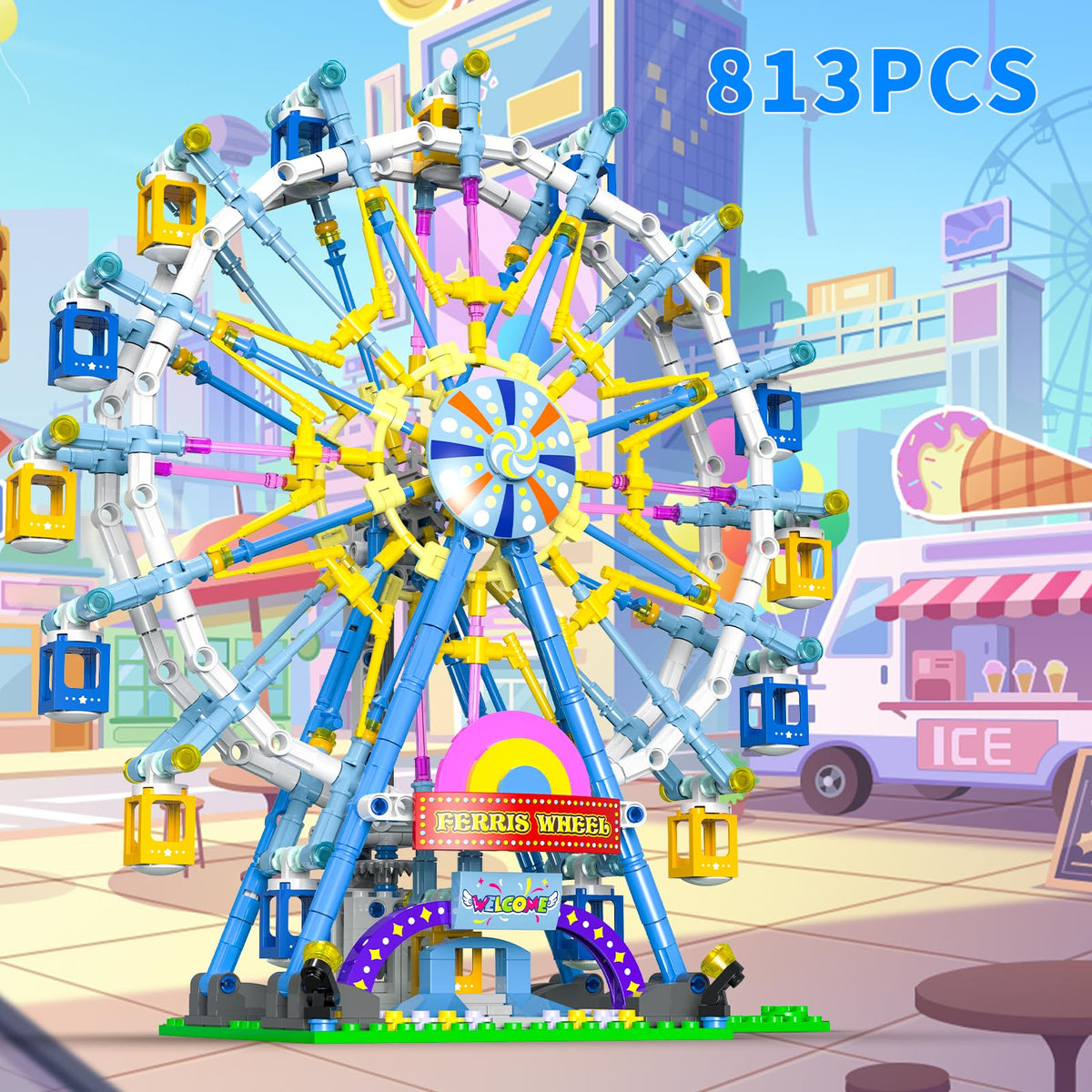 HuiNiu Ferris Wheel display-ready diorama for shelf decor.