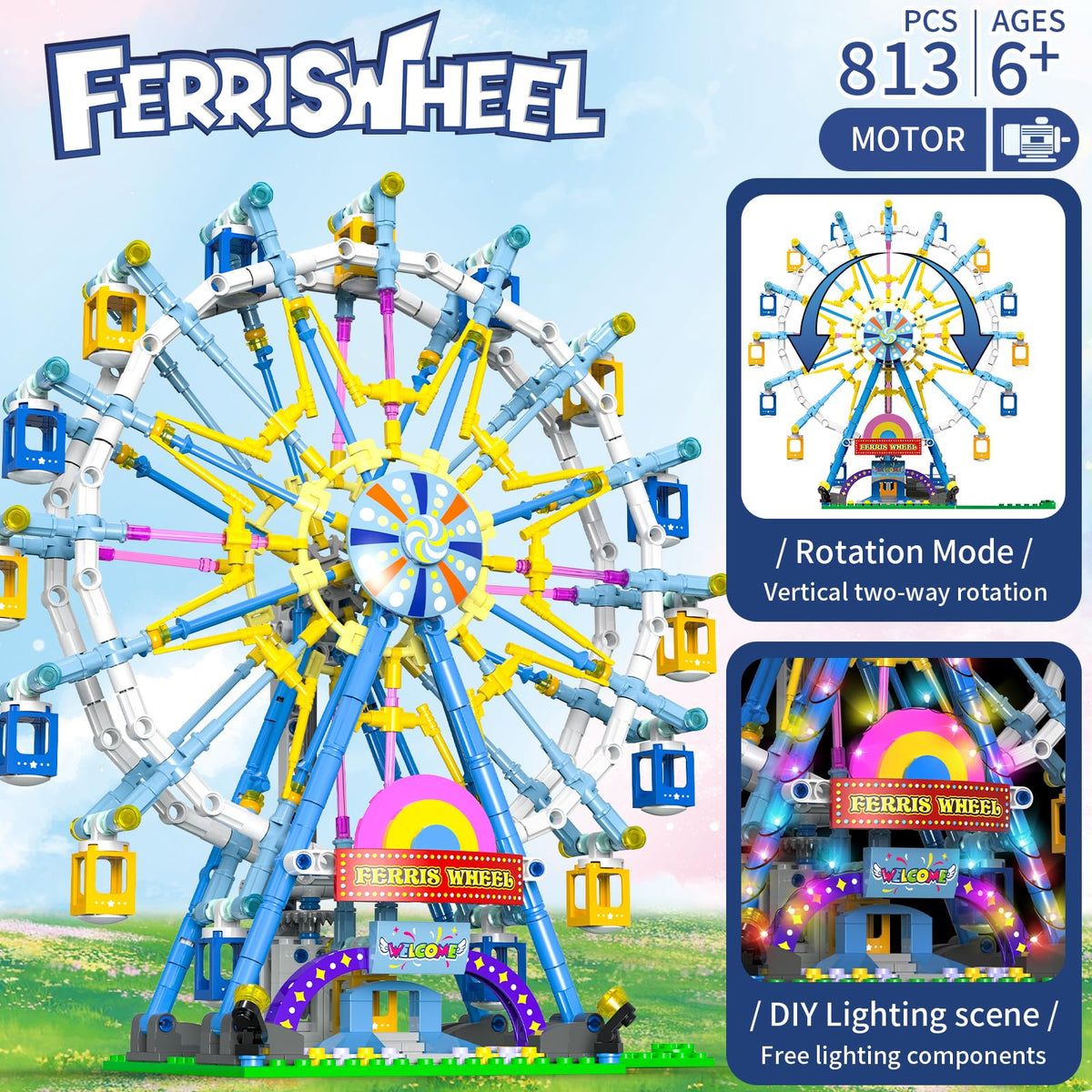 HuiNiu Ferris Wheel interior motor reveals real mechanical action.