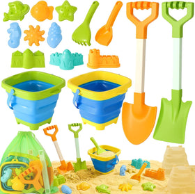 HUITEM 20-inch shovel on the beach for quick sandcastle building.