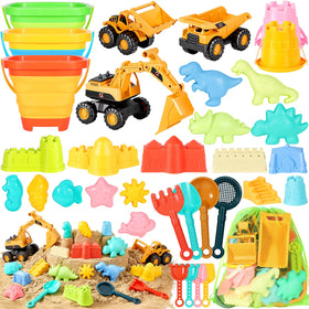 HUITEM 35pc beach toys set for creative sand play
