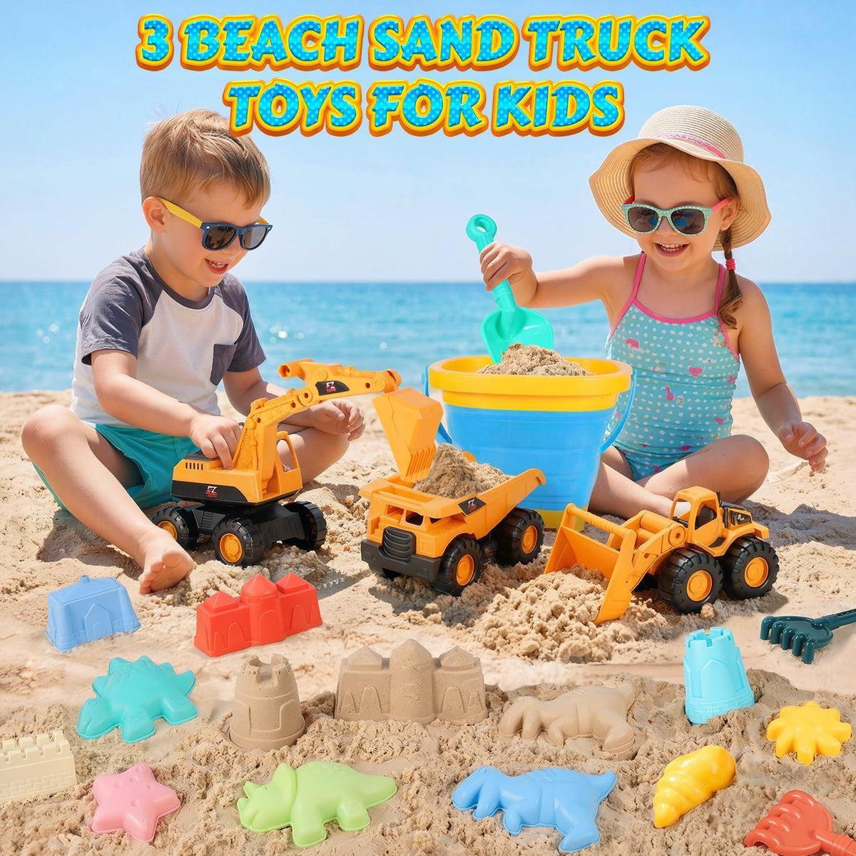 HUITEM mesh beach bag dries fast and keeps toys organized