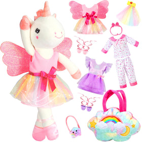 HUITEM 16-inch unicorn ballerina doll ready for imaginative play and cuddles.