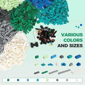 HUIZDQ blue close-up bricks for imaginative construction and tactile play.