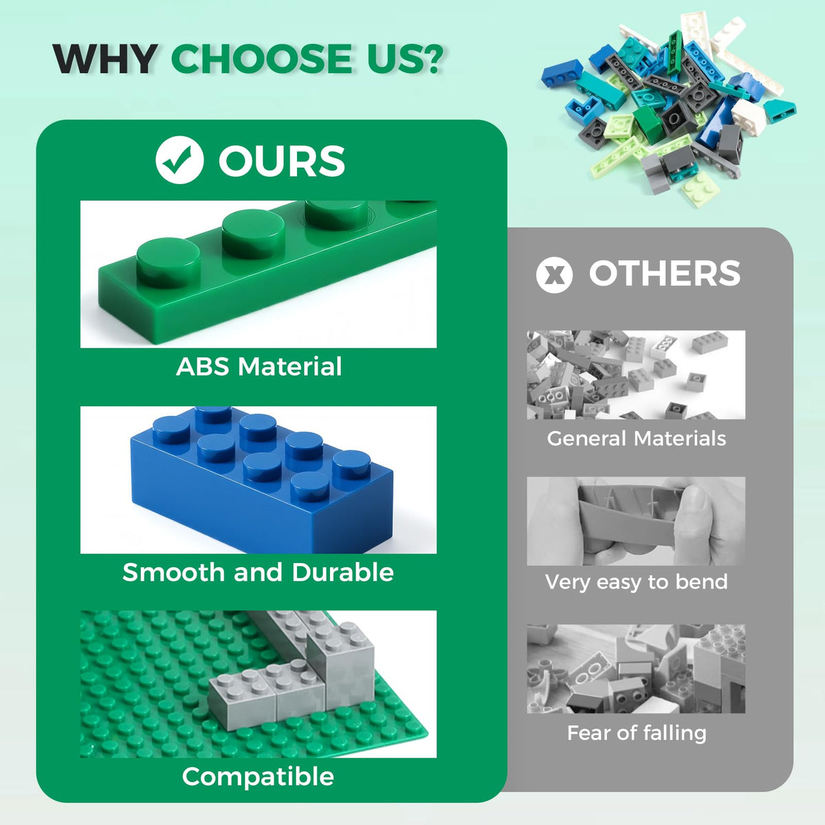 HUIZDQ grey bricks collection enhancing stability in multi-part projects.