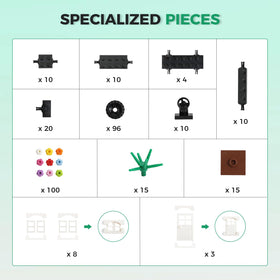HUIZDQ white bricks promoting versatile builds and clean, coordinated designs.