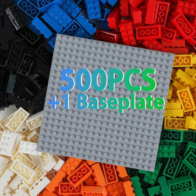 HUIZDQ 500-piece bricks in assorted colors for creative building play.