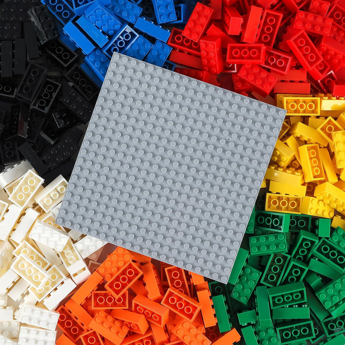 HUIZDQ gray baseplate provides a stable foundation for building projects.