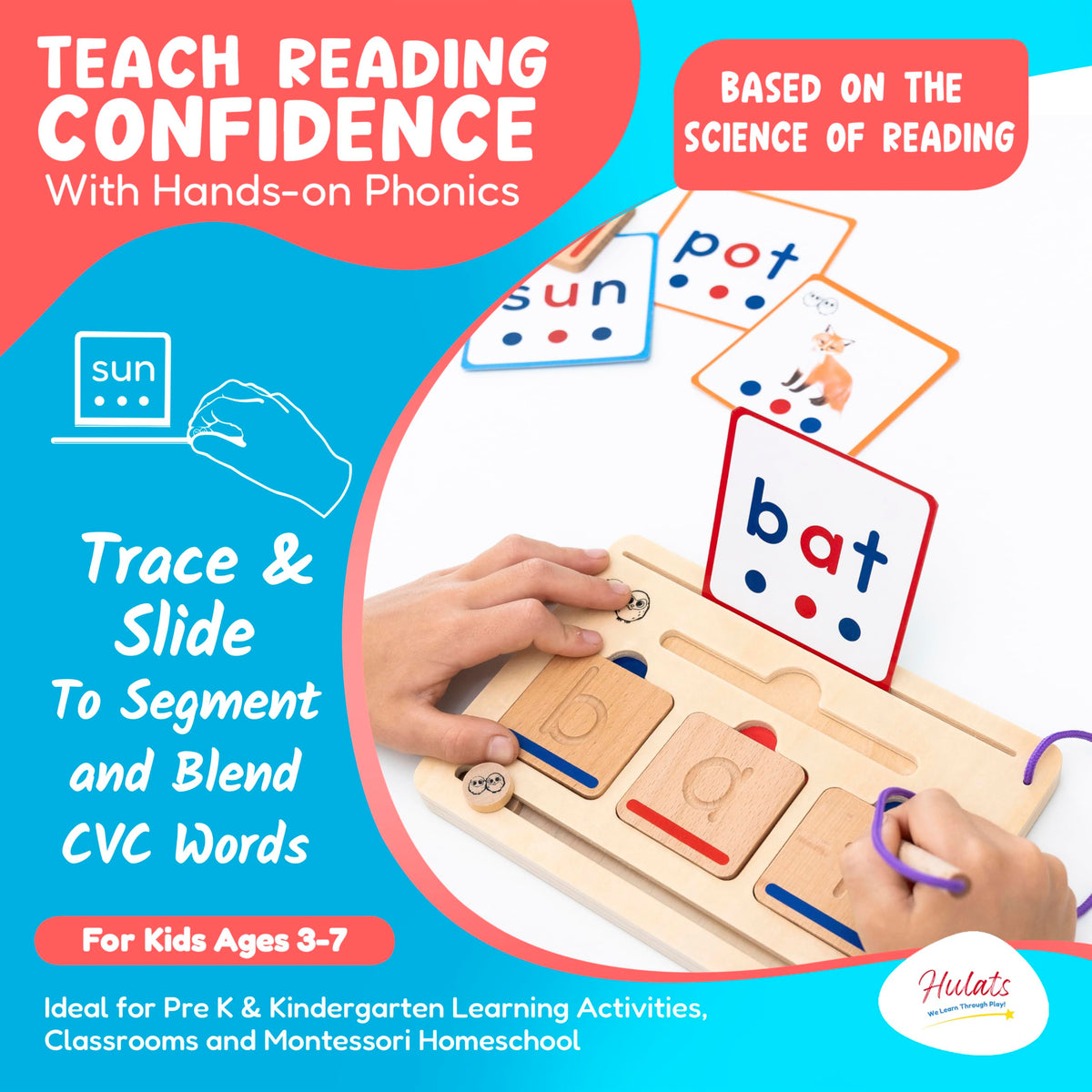 Hulats CVC Word Magic beechwood letters for tactile tracing