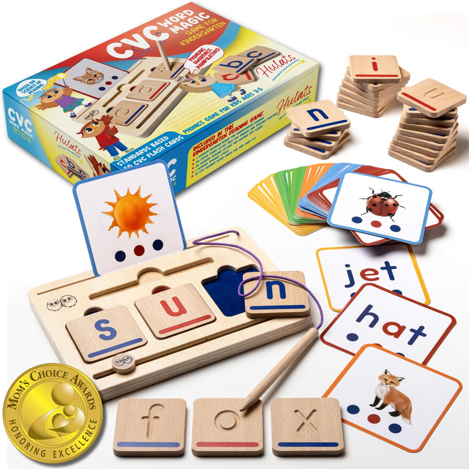 Hulats CVC Word Magic blending board with slider for decoding practice