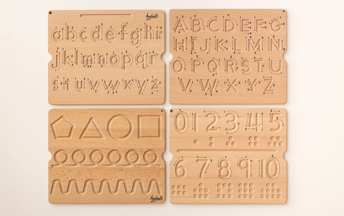 Hulats heirloom-quality wooden board offers durable practice for home or classroom.