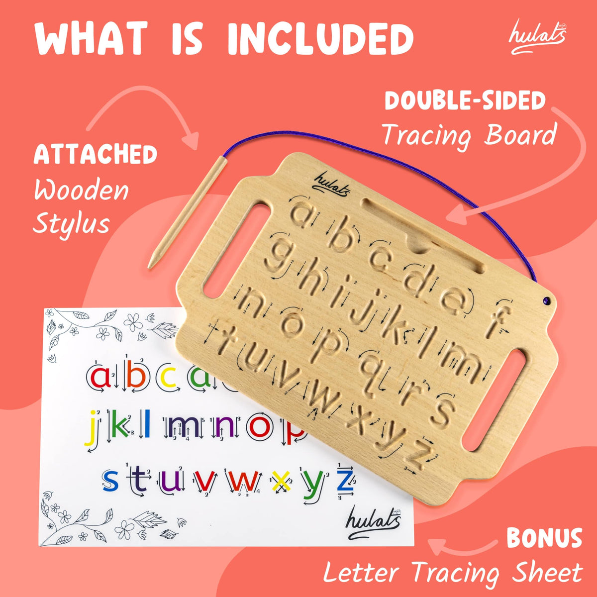 Hulats tracing board supports alphabet learning on the go for preschoolers.