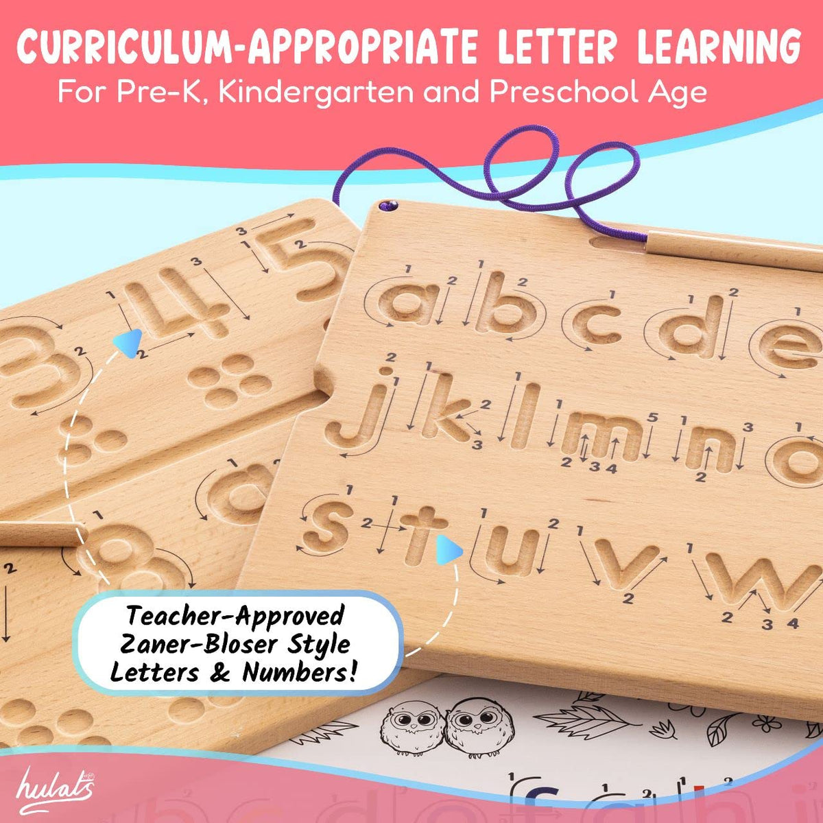 Hulats tracing arrows guide close-up supports structured letter formation.