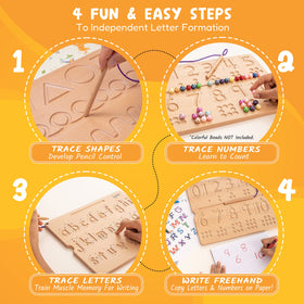 Hulats wooden alphabet letters large print aids early writing practice.