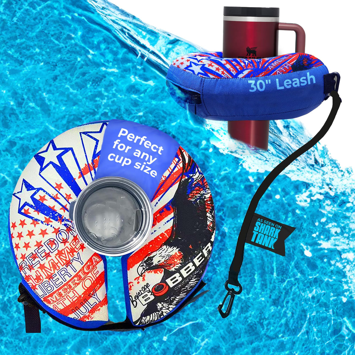 Human Bobber floating drink holder keeps drinks above water and hands-free in pool or hot tub.
