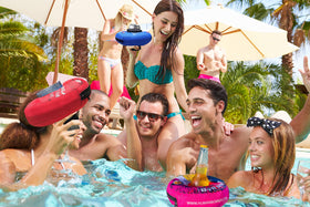 Human Bobber palm-large floating pool party support for groups