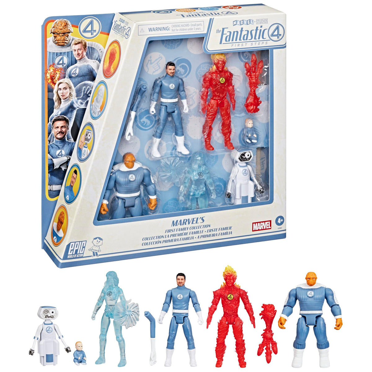 The Thing figure features iconic stone texture for bold, collectible display.
