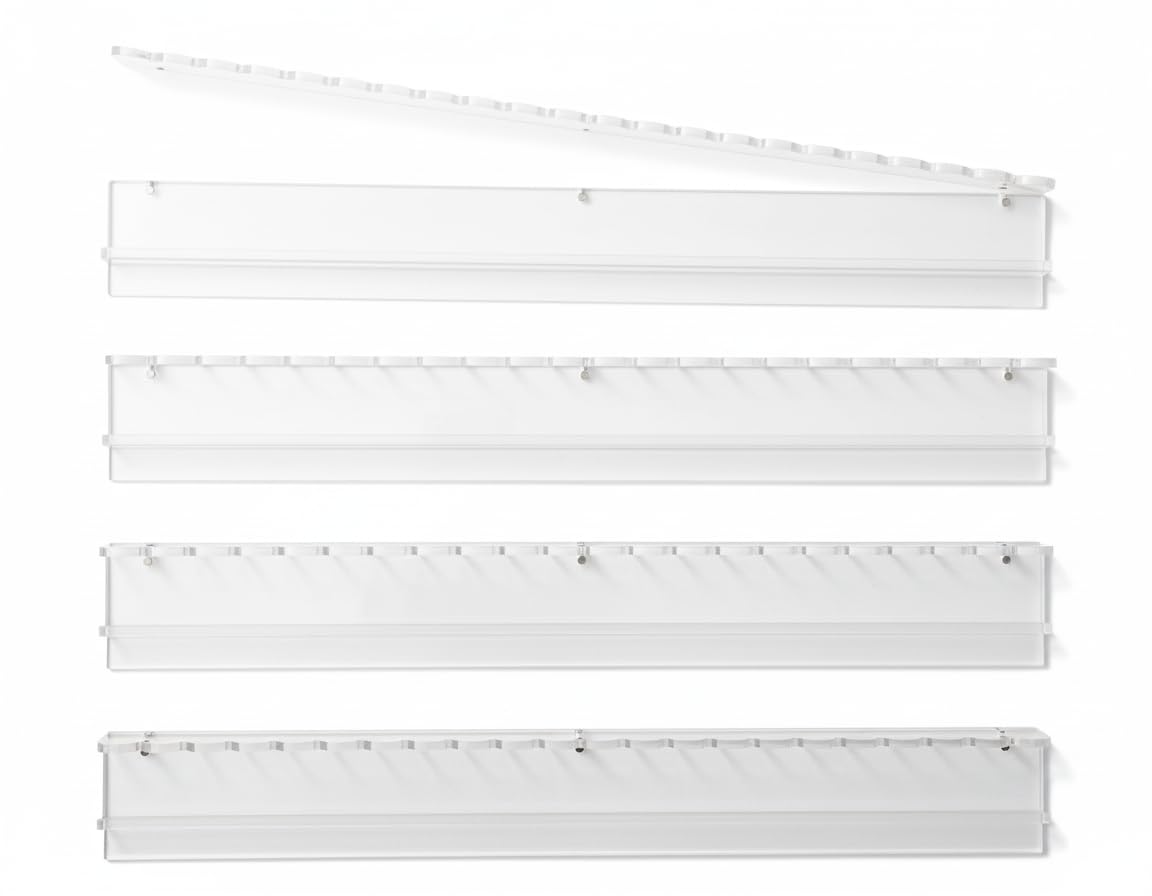 Humble Oak Co. scallop mahjong rack in clear acrylic, highlighting transparency and design.