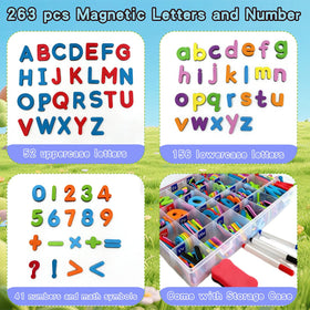Hummigoo bright magnets on whiteboard engaging young learners in literacy.