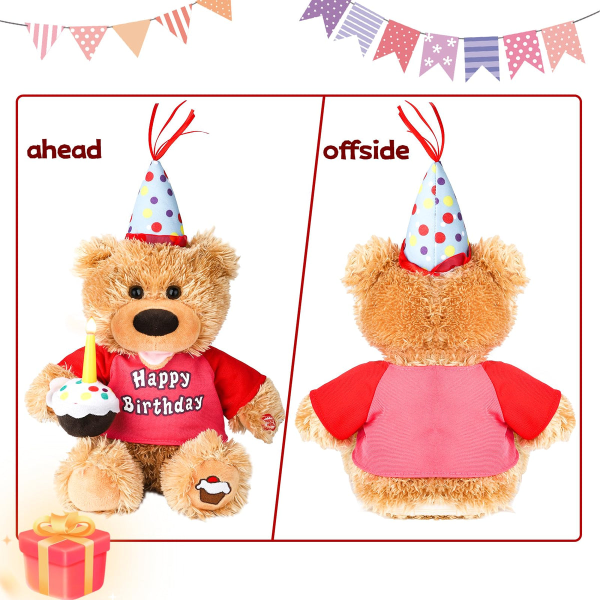Humor Ted soft plush cupcake for cuddling and gift appeal