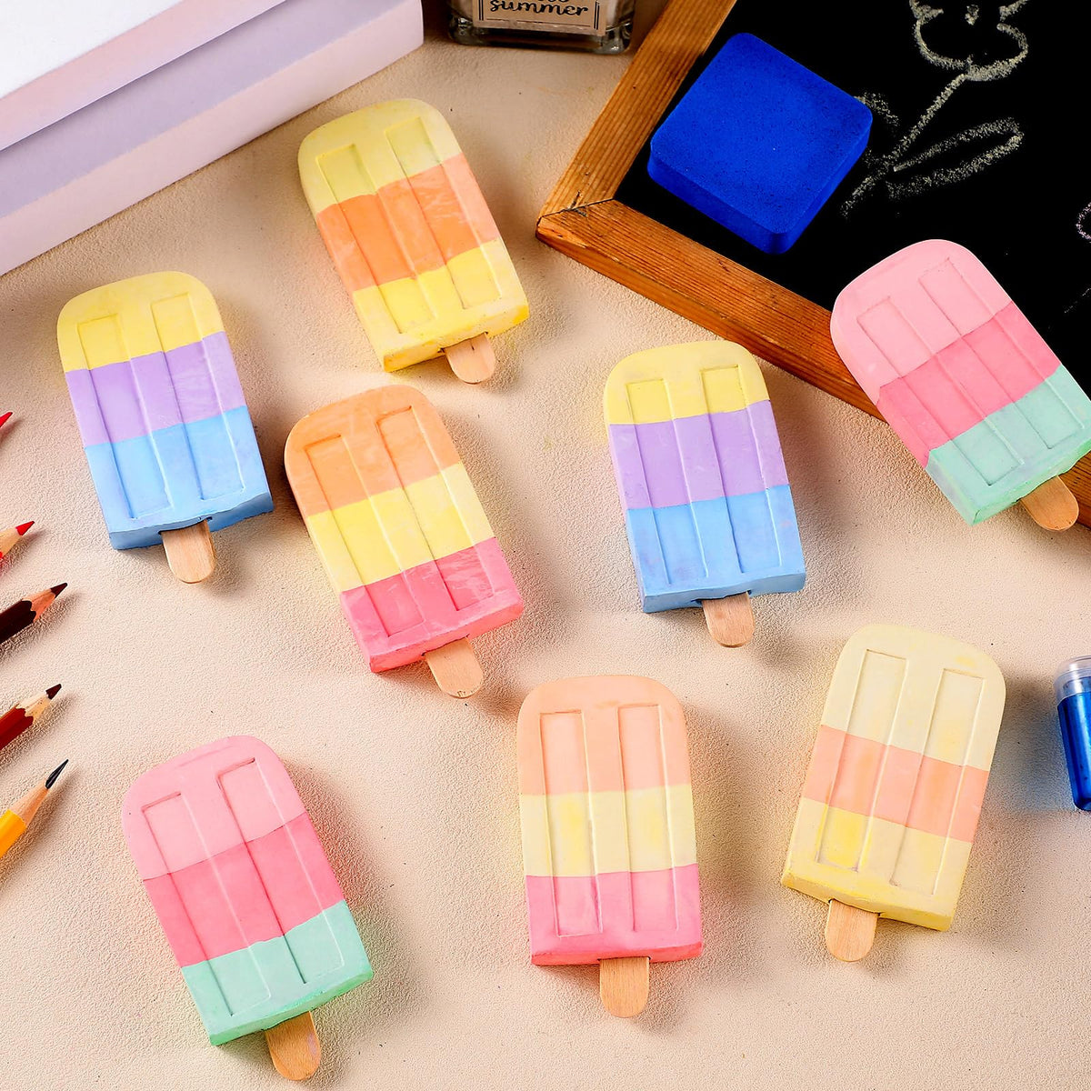 Humyoun washable chalks clean easily with water after outdoor art sessions.