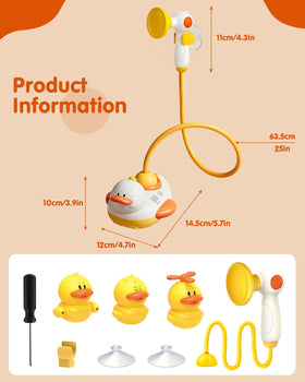 Humzo Duckie Bath Head invites imaginative play with the duck toys.