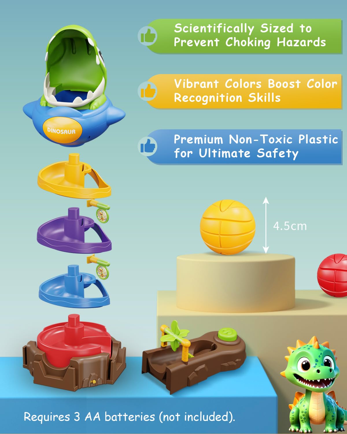 Humzo safe ABS plastic base ensures stable indoor play
