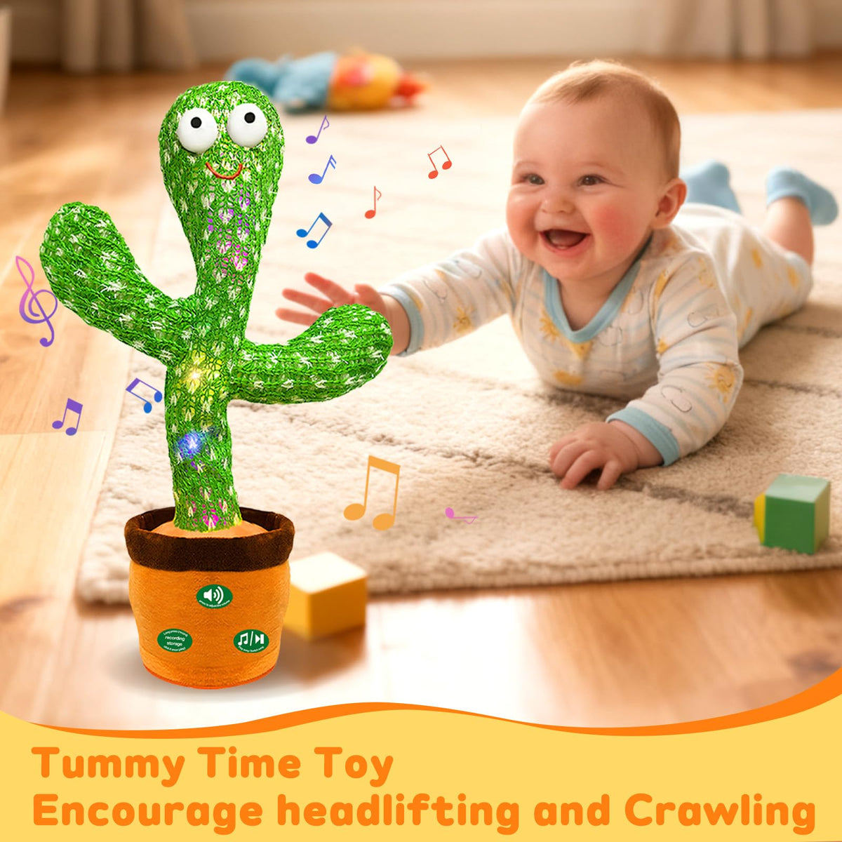 Hunfur cactus toy records and repeats your voice for interactive play
