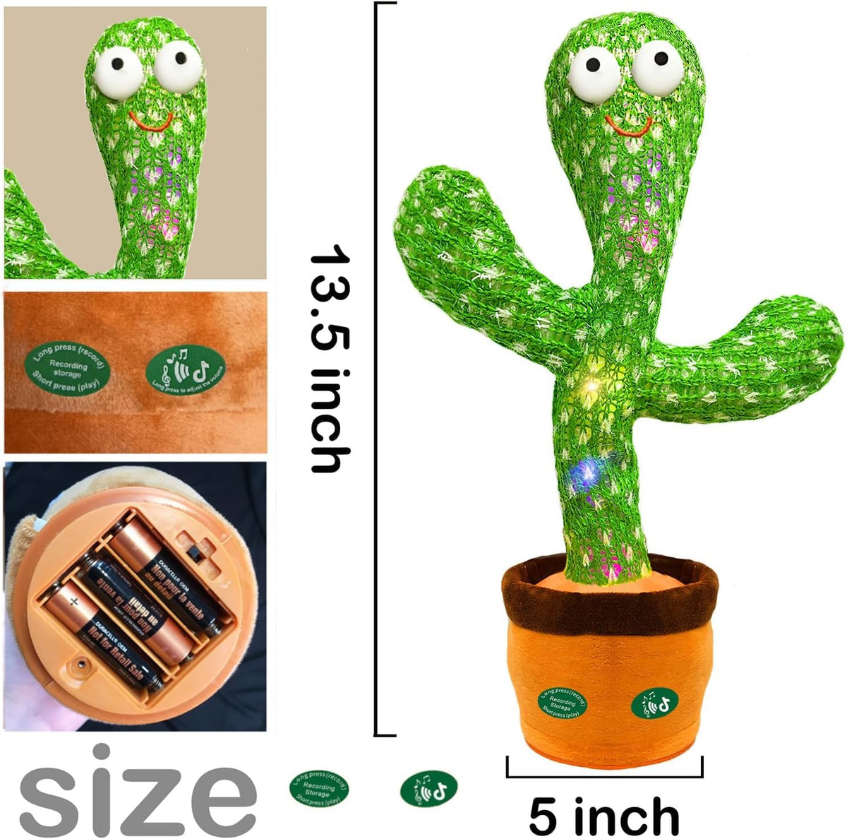 Hunfur Dancing Talking Cactus Toy in use with a baby during quiet play