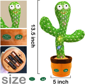 Hunfur Dancing Talking Cactus Toy in use with a baby during quiet play