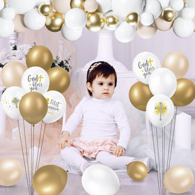 Hungdao 169-pcs First Communion Balloons Kit balloon arch assembly for cohesive decor.