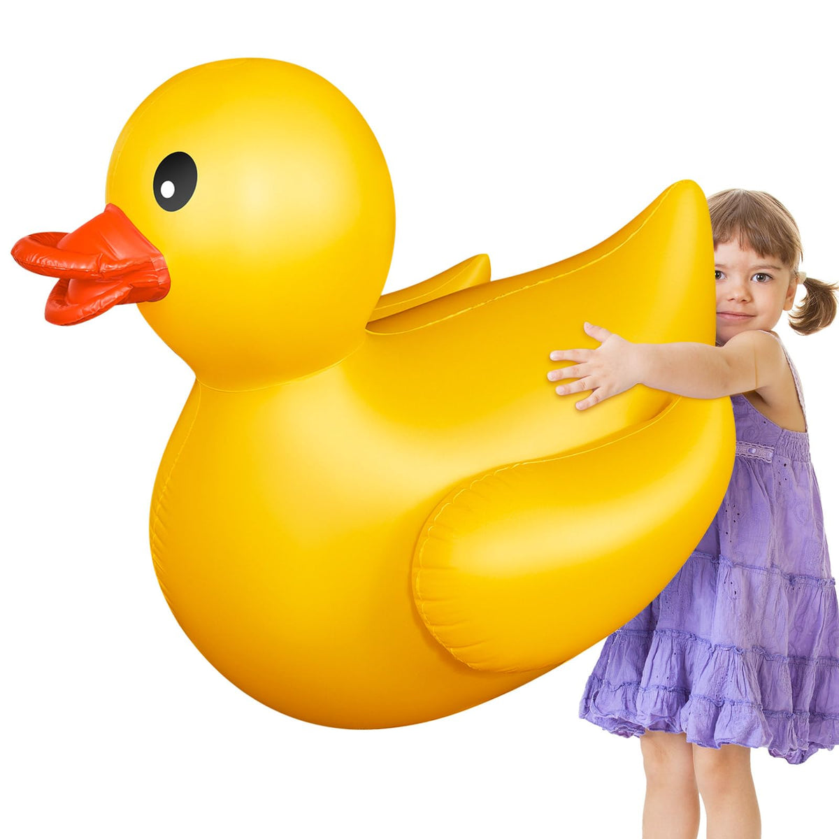 Hungdao 4 ft giant inflatable duck pool float for high-visibility pool fun