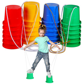 Hungdao balance stilts red pairs for color recognition and active outdoor play.