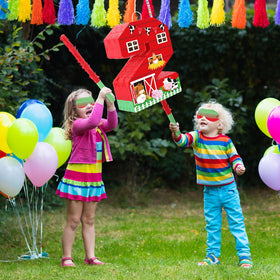 Hungdao barnyard pinata hanging loop, sturdy top for easy ceiling or tree mounting.