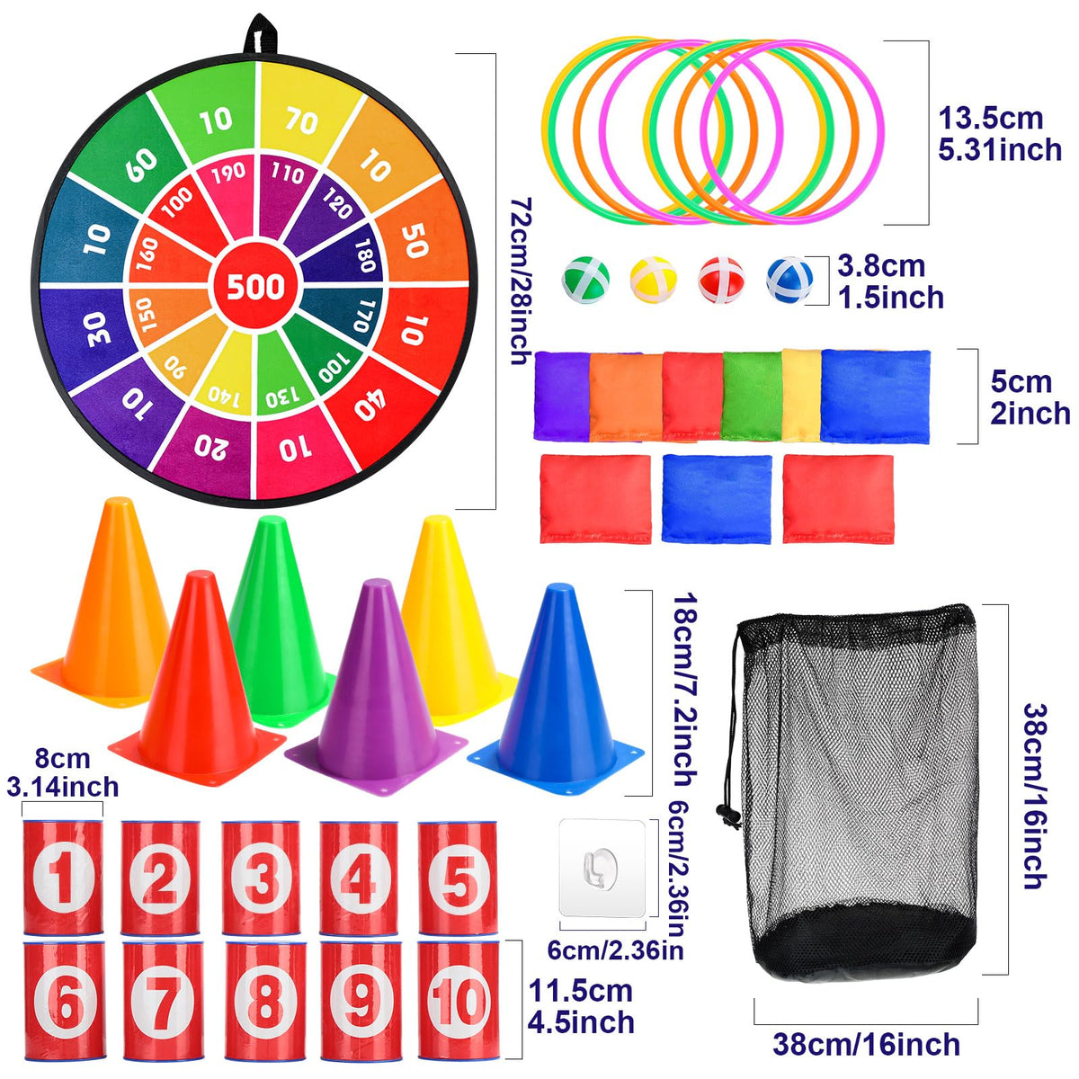 Hungdao bean bag toss set with 12 bags for lively outdoor fun