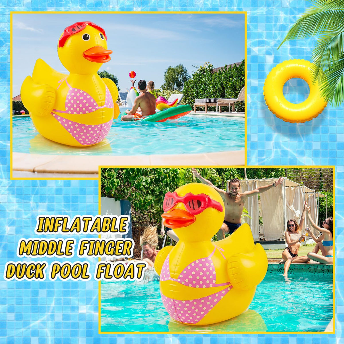 Hungdao bright yellow inflatable duck adds vibrant color to gatherings.
