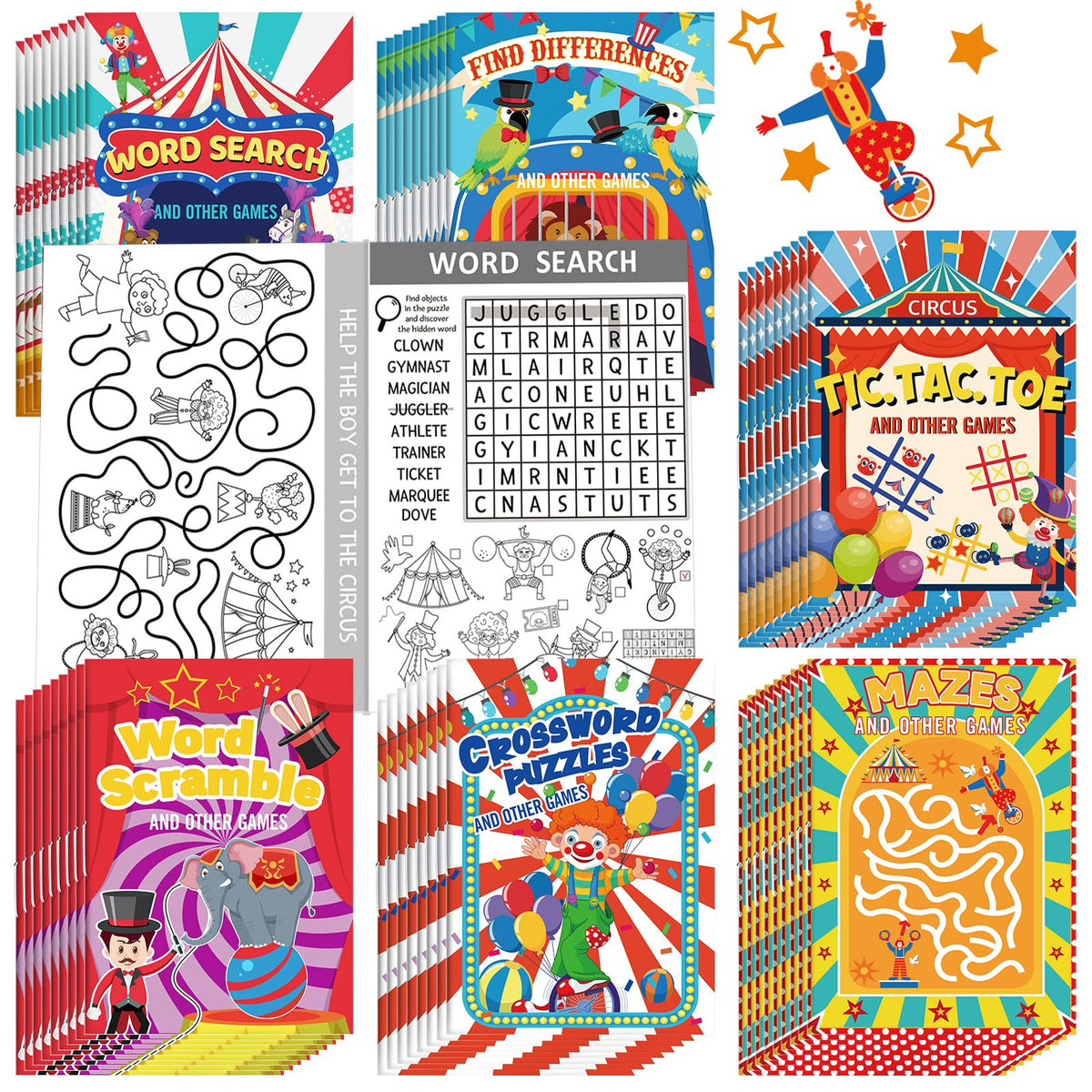 Hungdao circus mini activity book front cover showing lively circus artwork for curiosity on the go