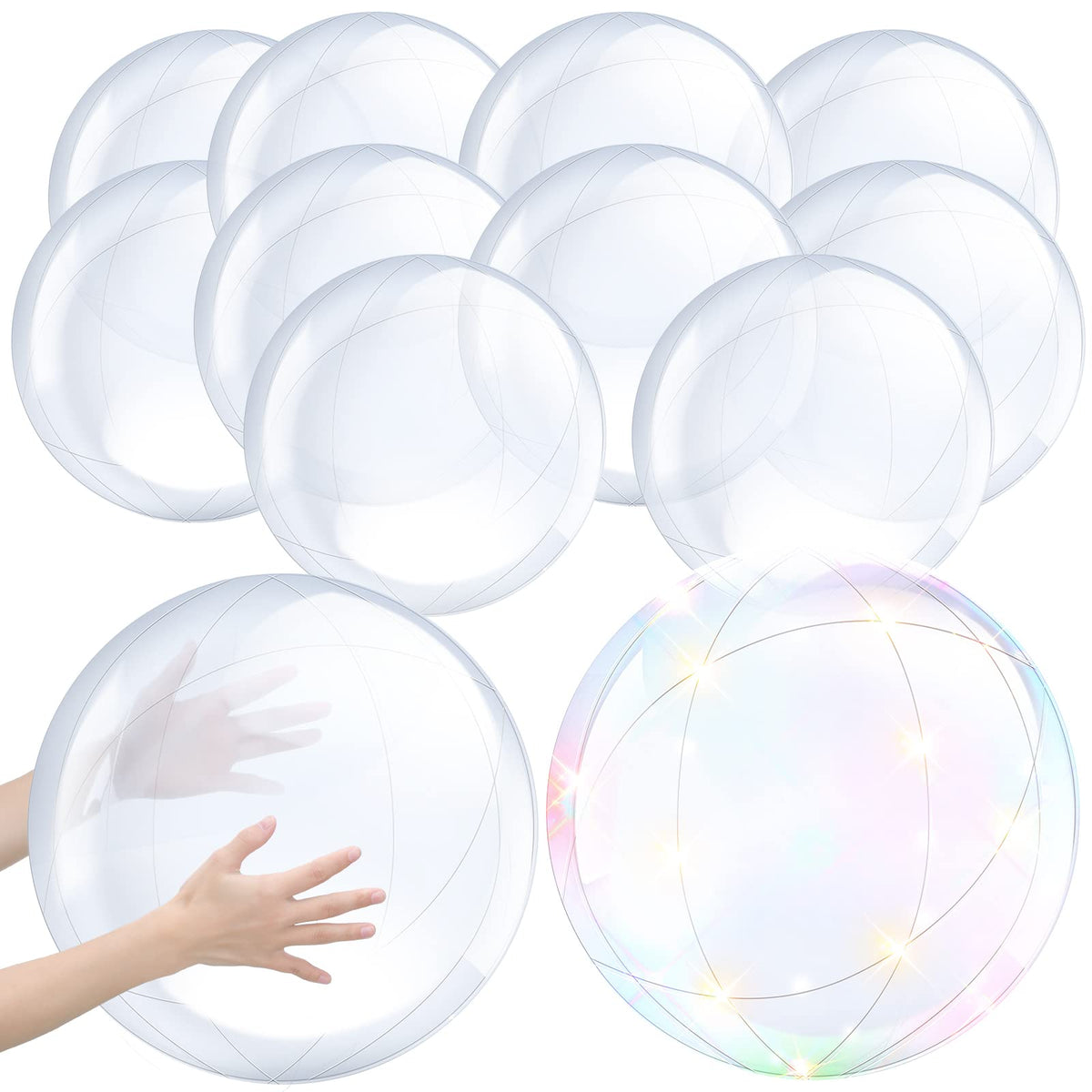Hungdao clear beach ball 16-inch ready for pool party fun and easy sharing