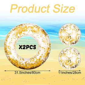 Hungdao confetti beach ball 28 cm adds sparkle to summer pool days.